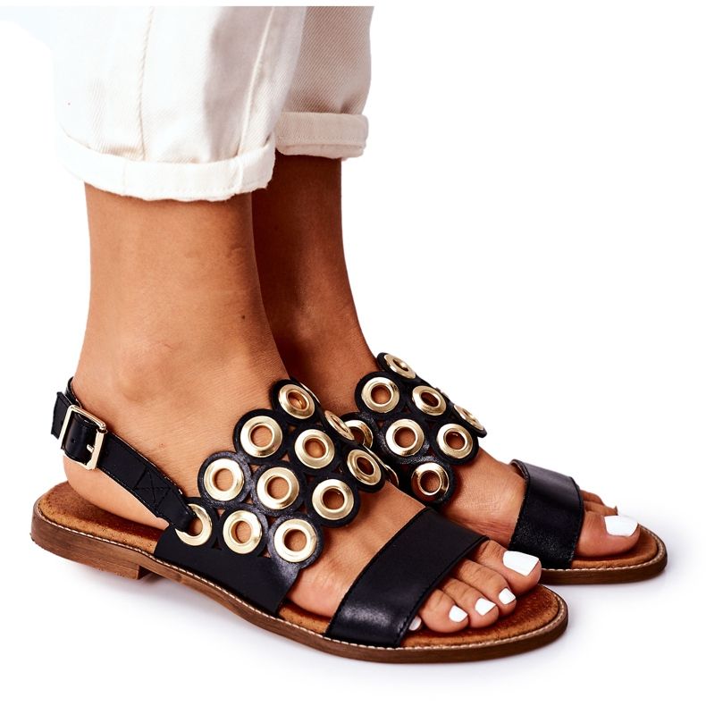 Lewski Shoes Nahkaiset avoimet sandaalit Lewski -kengät 3042 musta