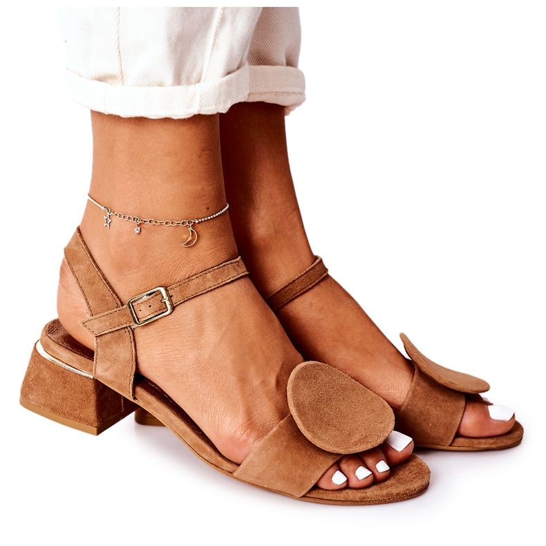 Suede korkokengät Sandaalit Maciejka 5198A-29 Punainen ruskea