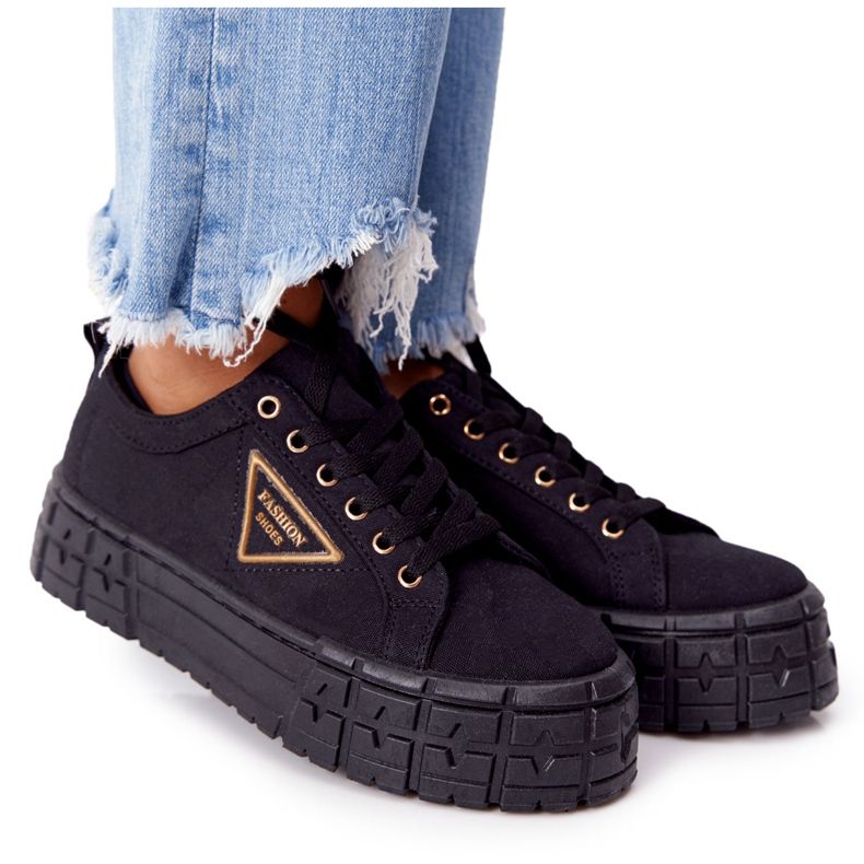 Naisten lenkkarit Black Big City Life Platformilla musta