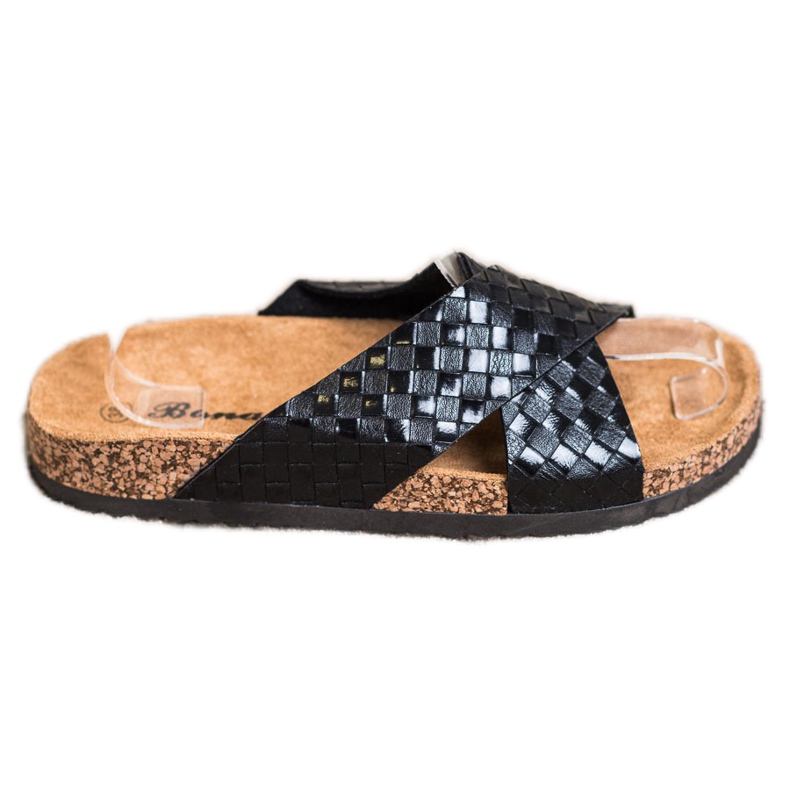 Bona Mukavat Eco -nahkatossut musta