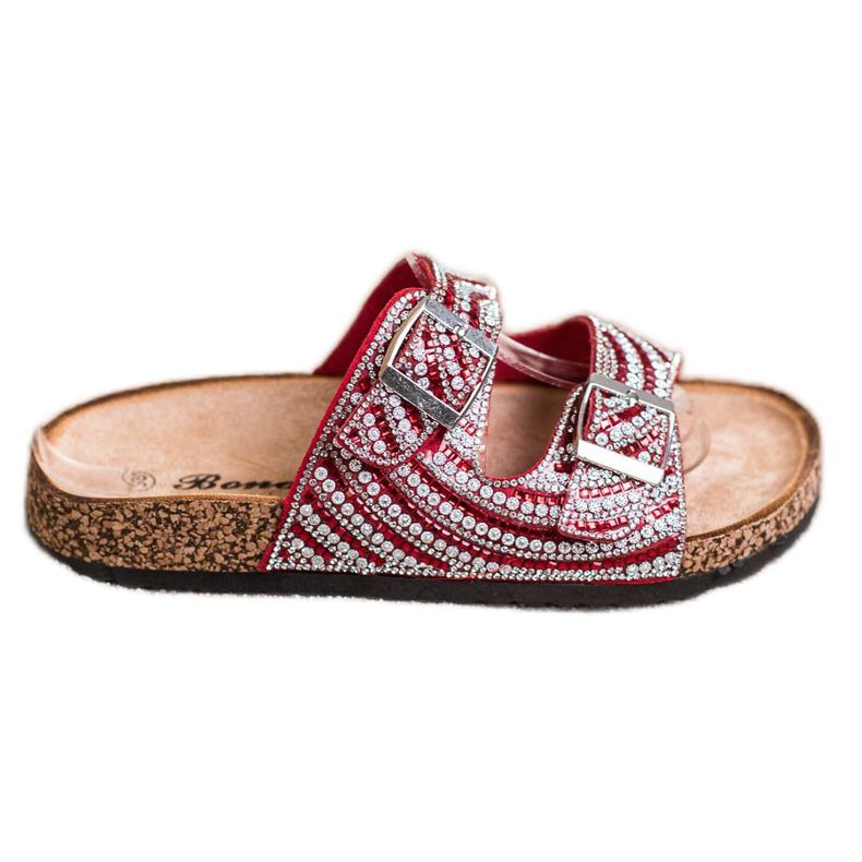 Bona Tyylikkäät tossut soljella punainen