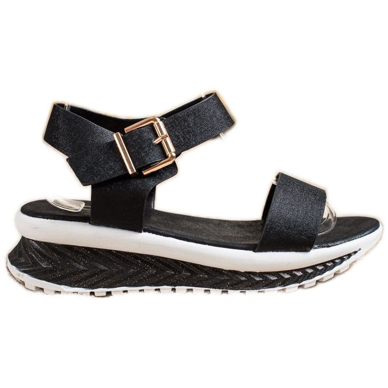 Groto Gogo Sandaalit alustalla glitterillä musta