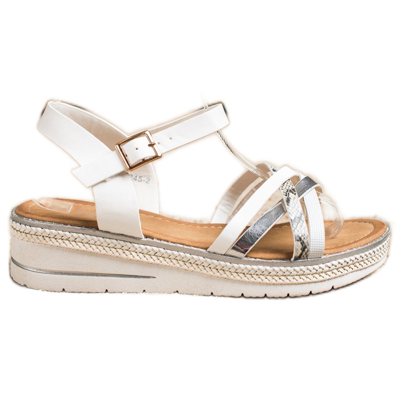 Groto Gogo Muodikkaat sandaalit matalalla kiilalla valkoinen