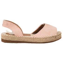 Ideal Shoes Liukuvat espadrillit vaaleanpunainen