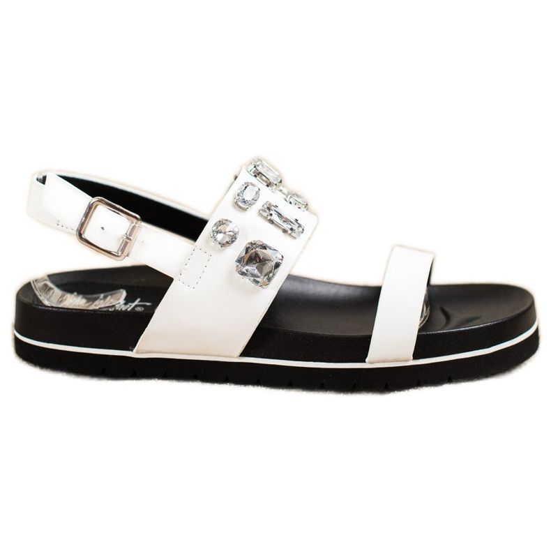 SHELOVET Valkoiset sandaalit kristalleilla valkoinen