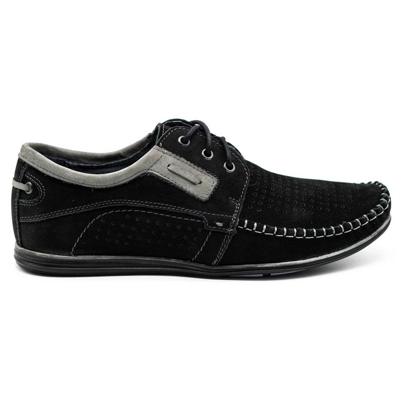 Olivier Miesten mustat nahkakenkä 4228