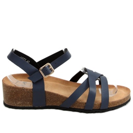 Sandaalit korkkikiilakorolla navy sininen H072 Azul tummansininen