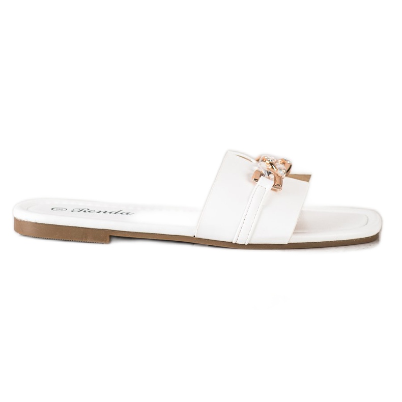 Renda Tyylikkäät tossut koristeella valkoinen