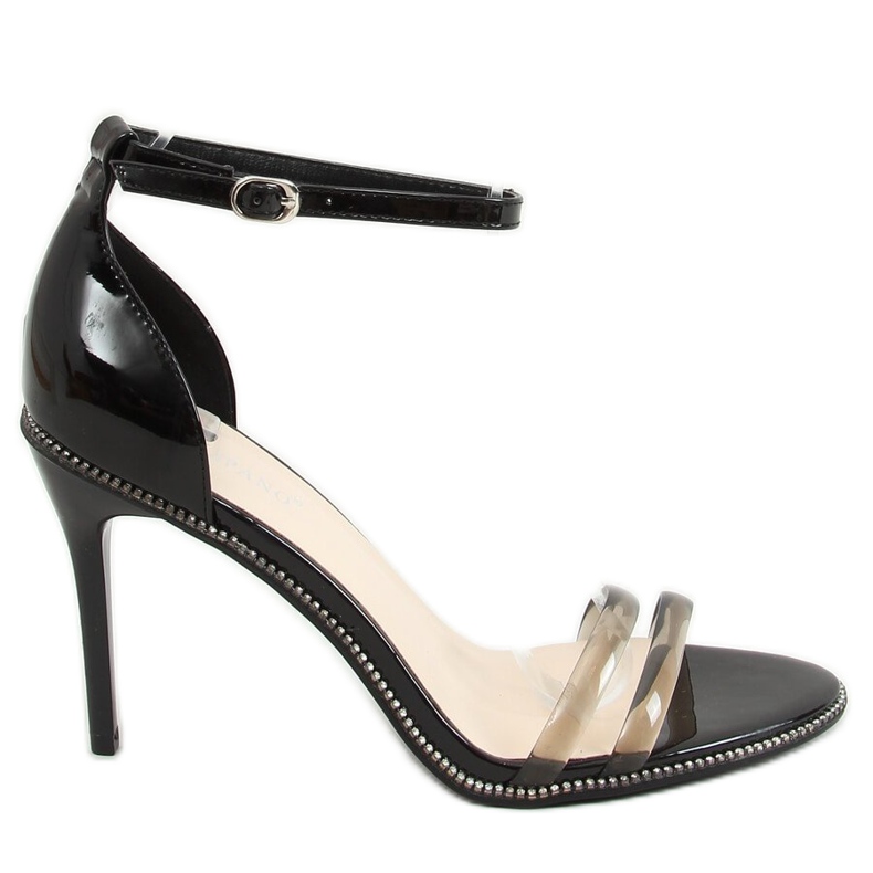 Mustat sandaalit korkokengissä P2L6735-6 Musta