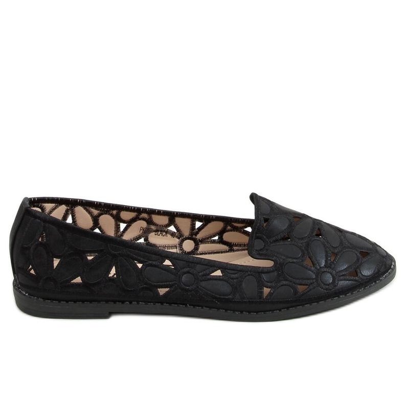 Mustat harjatut ballerinat PK01P Musta