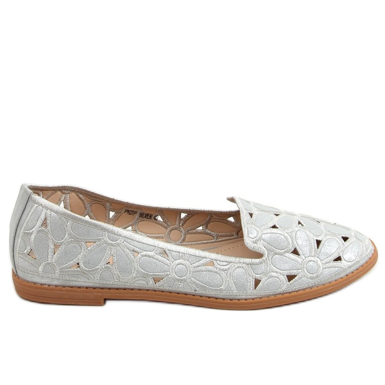 Harmaat openwork -ballerinat PK01P Silver