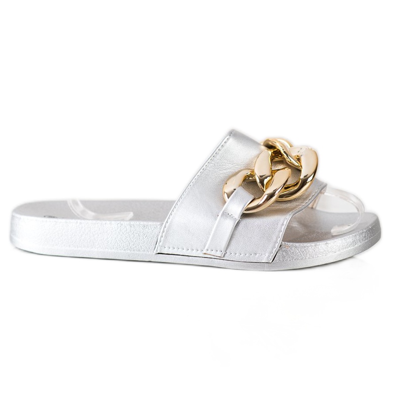 SHELOVET Hopeiset tossut koristeella hopea