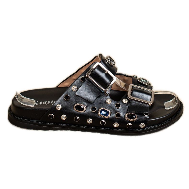 Seastar Muodikkaat tossut kristalleilla musta