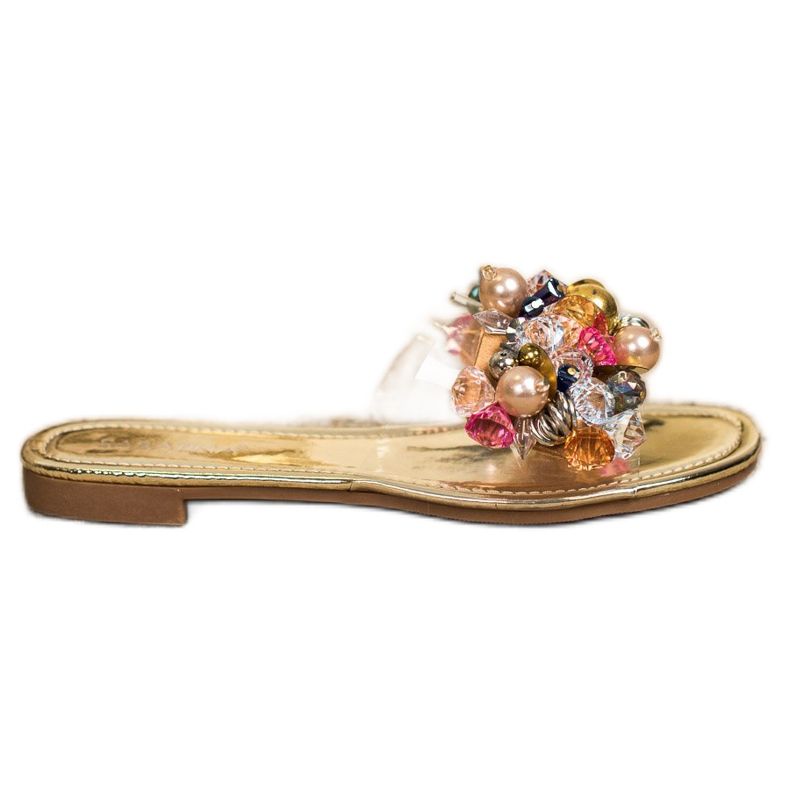 Sabatina Läpinäkyvät tossut koristeilla kultainen