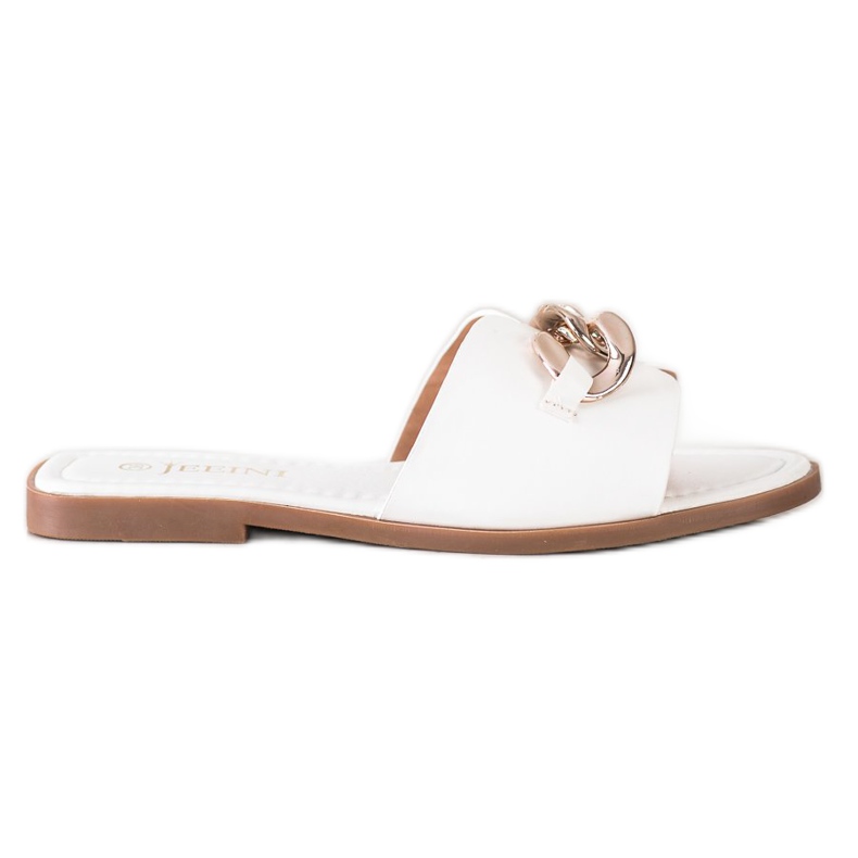 SHELOVET Tossut kultaisella koristeella valkoinen