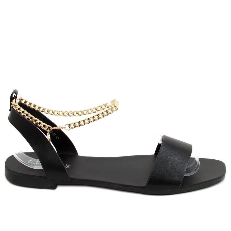 Mustat sandaalit ketjulla HY23-11 Musta