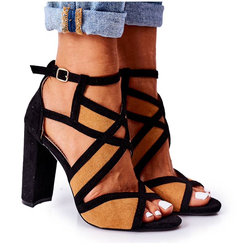 PS1 Mokkanahkaiset sandaalit Camel Emolly Barissa ruskea musta