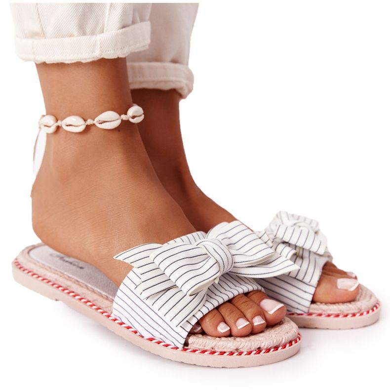 PS1 Kumiset tohvelit valkoisella Gabriell -keulalla valkoinen