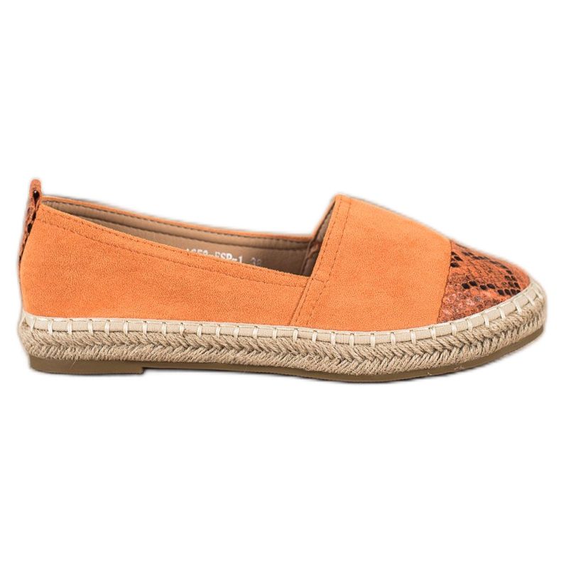 Bestelle Espadrillit käärmeprintillä oranssi