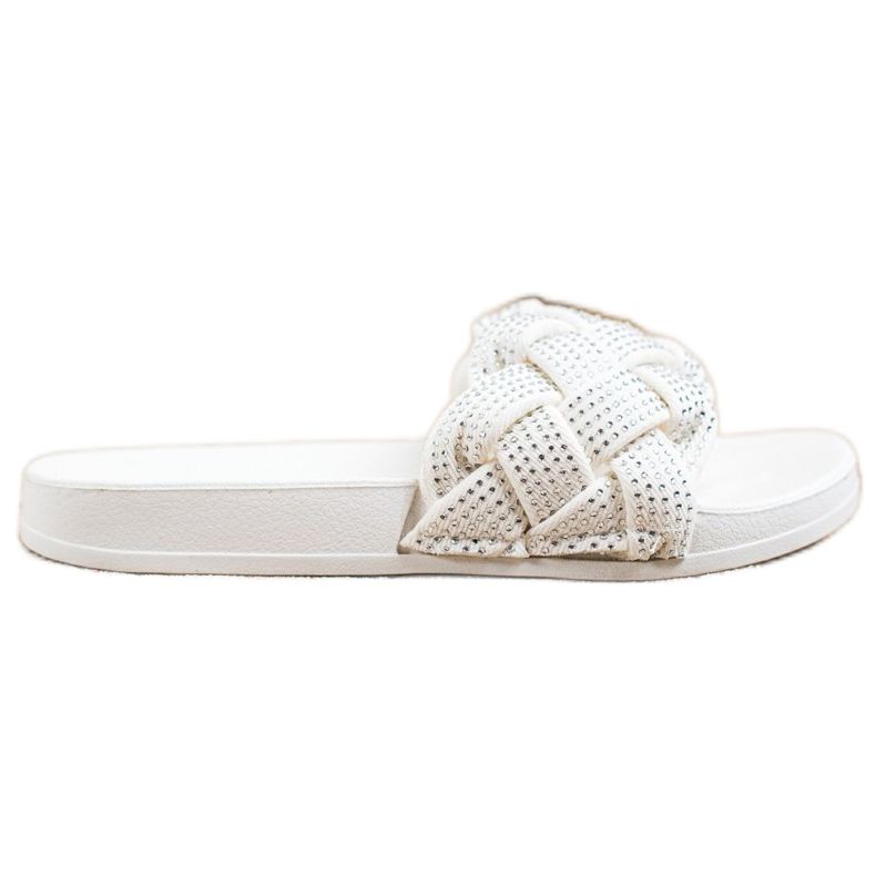 Groto Gogo Tekstiilitossut kristalleilla valkoinen