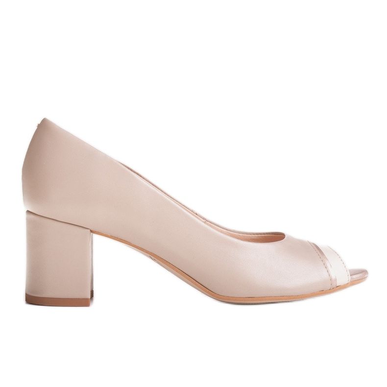 Marco Shoes Beige 1093P pumput avoimilla varpailla
