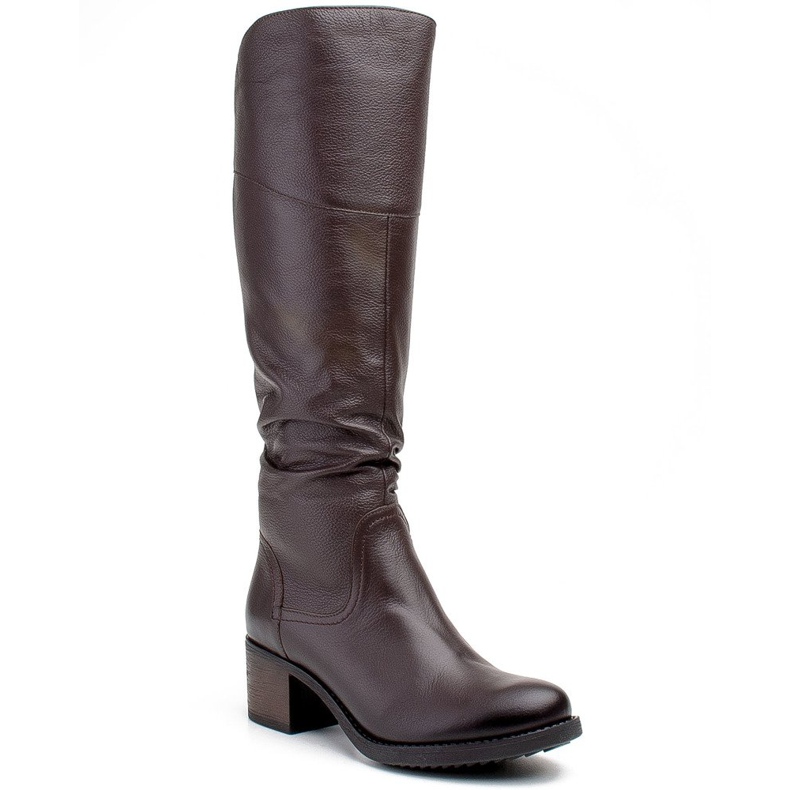 Marco Shoes Tummanruskea rypistynyt nahkakasakka