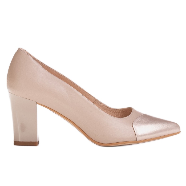 Marco Shoes Beige 1180P -pumput, joissa platina -kärki