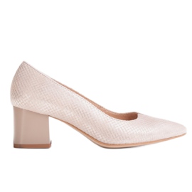 Marco Shoes Beige 1038P kengät, joissa on vakaa kantapää