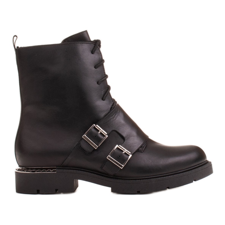 Marco Shoes Naisten nauhalliset saappaat 1364B kaksinkertaisella soljella musta