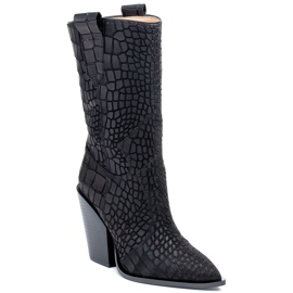 Marco Shoes Marco -saappaat 1408K cowboy -saappaat, joissa on eläinkuvio musta