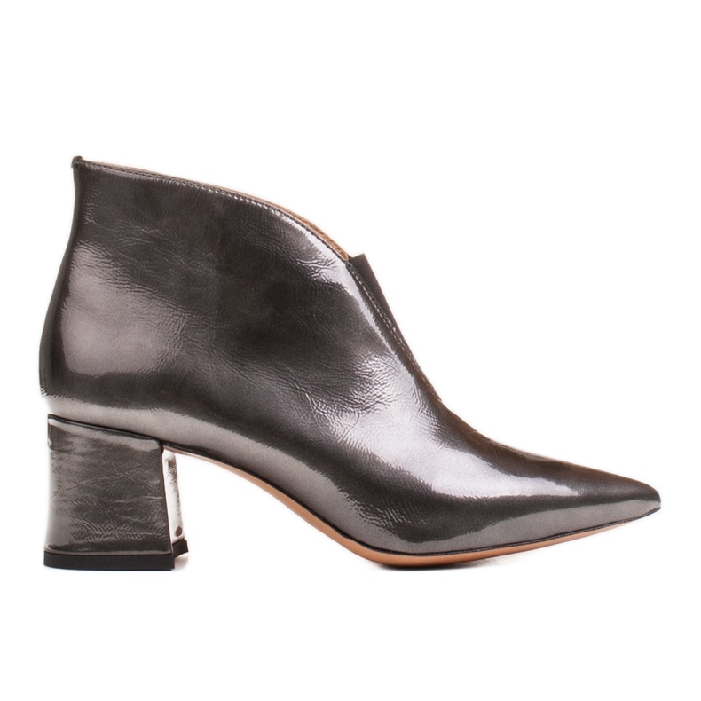 Marco Shoes 1460B ohuet harmaat nahkaiset nilkkurit, joissa kumipäällinen