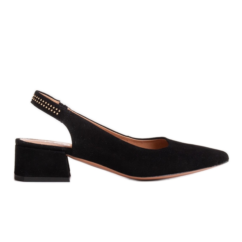 Marco Shoes Mustat mokkanahkaiset koristeelliset suuttimet