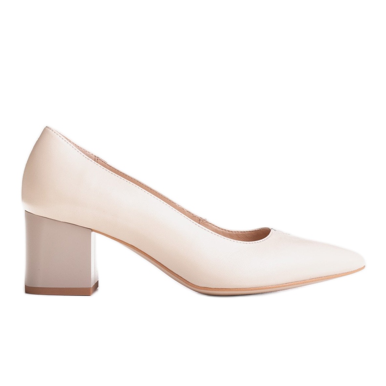Marco Shoes Beige 1038P pumput vakaalla kantapäällä