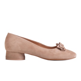 Marco Shoes Tyylikkäät 1811P beige -ballerinat, joissa on rusetti