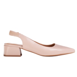 Marco Shoes Beige sandaalit koristeellisilla suuttimilla, nahkaa