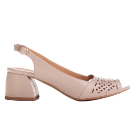 Marco Shoes Beige, rei'itetyt sandaalit