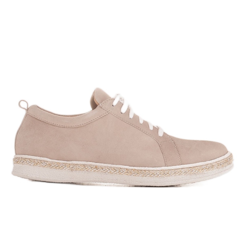 Marco Shoes Solmitut mokkanahkaiset lenkkarit beige