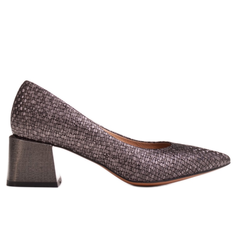 Marco Shoes Tyylikkäät pumput kohokuvioidusta nahasta harmaa