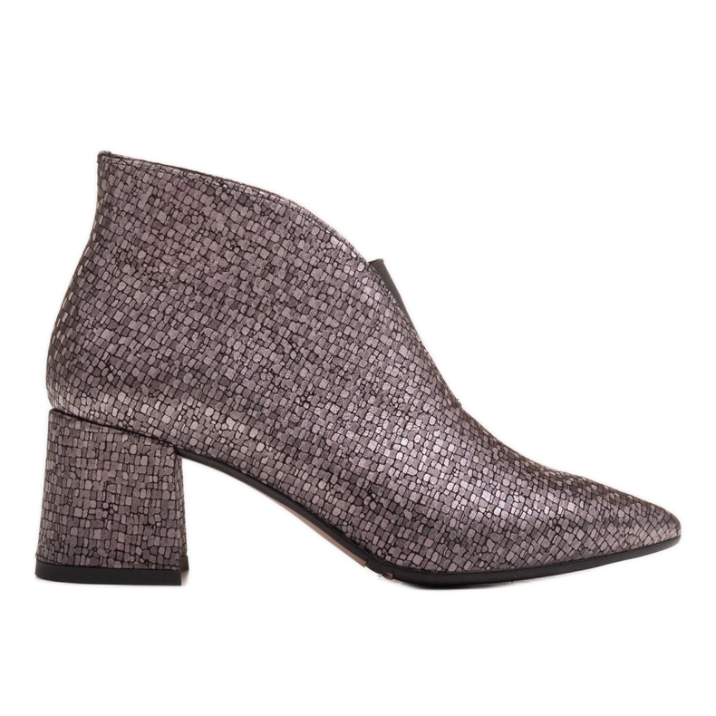 Marco Shoes 1460B ohuet harmaat nahkaiset nilkkurit, joissa kumipäällinen