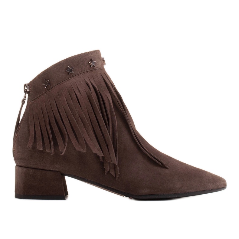 Marco Shoes Alkuperäiset mokkanahkaiset koristeellisilla hapsuilla ruskea