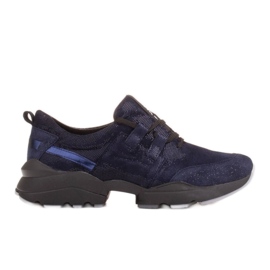 Marco Shoes Urheilukengät, jotka on valmistettu korkealaatuisesta luonnollisesta mokasta sininen