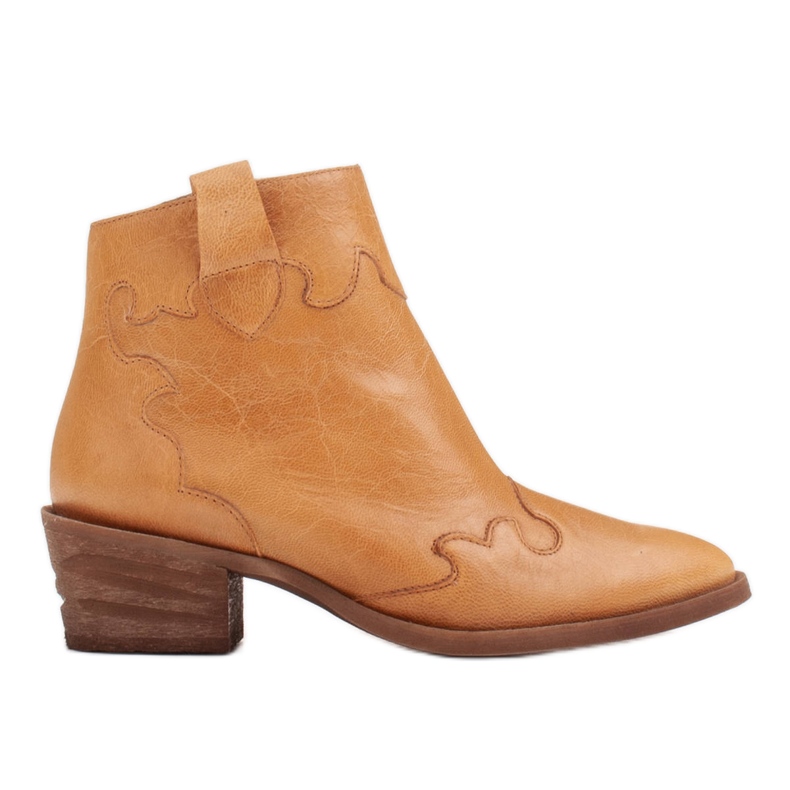 Marco Shoes Keltaiset saappaat, jotka on valmistettu epäsäännöllisesti rypistyneestä luonnollisesta nahasta keltainen