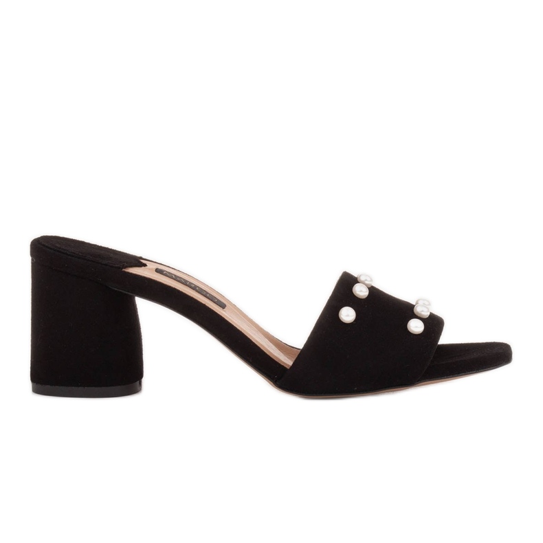 Marco Shoes Marcon naisten tossut, jotka on valmistettu luonnollisesta mokkanahasta musta