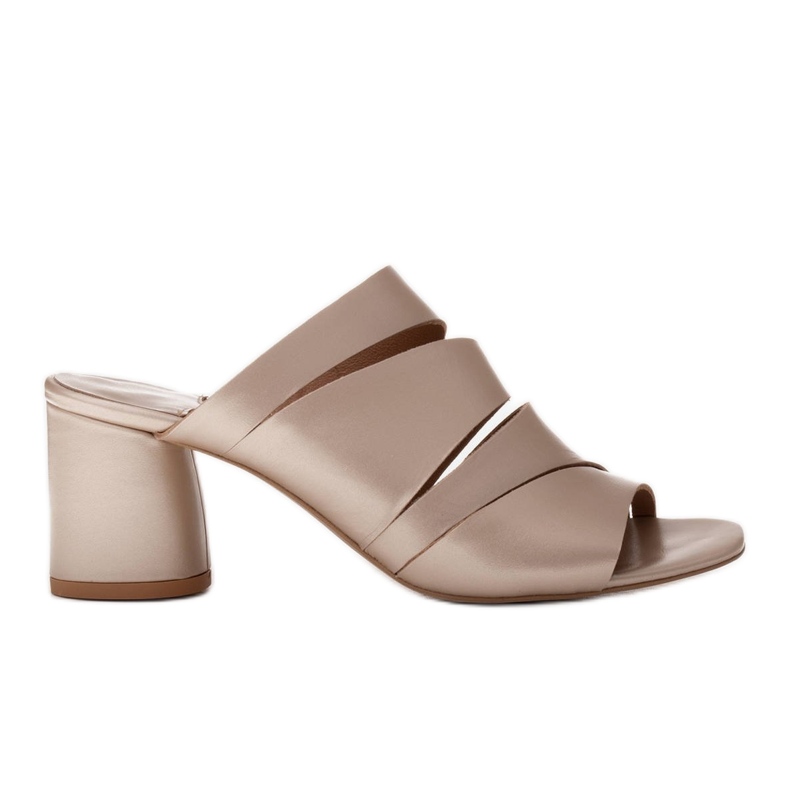 Marco Shoes Naisten nahkatossut, leikatut raidat kultainen