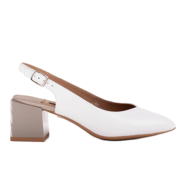 Marco Shoes Tyylikkäät naisten pumput seepra -kantapäällä valkoinen