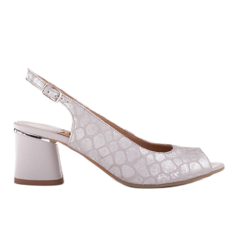 Marco Shoes Tyylikkäät naisten sandaalit, joissa metallinen aksentti hopea