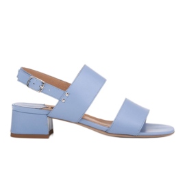 Marco Shoes Cinta-sandaalit, joissa on nahkapäällystetty kantapää sininen