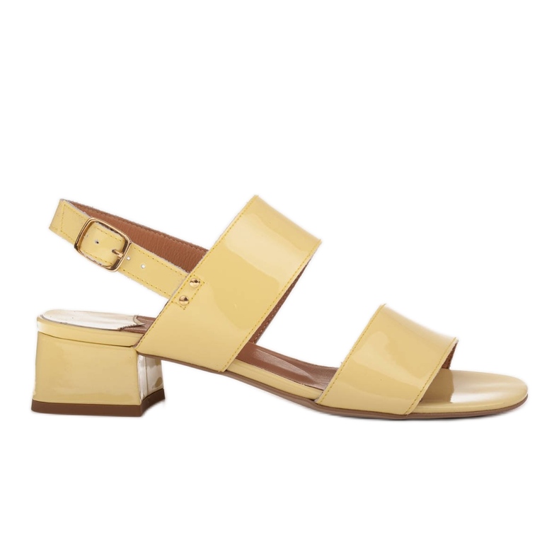 Marco Shoes Cinta-sandaalit, joissa on nahkapäällystetty kantapää keltainen