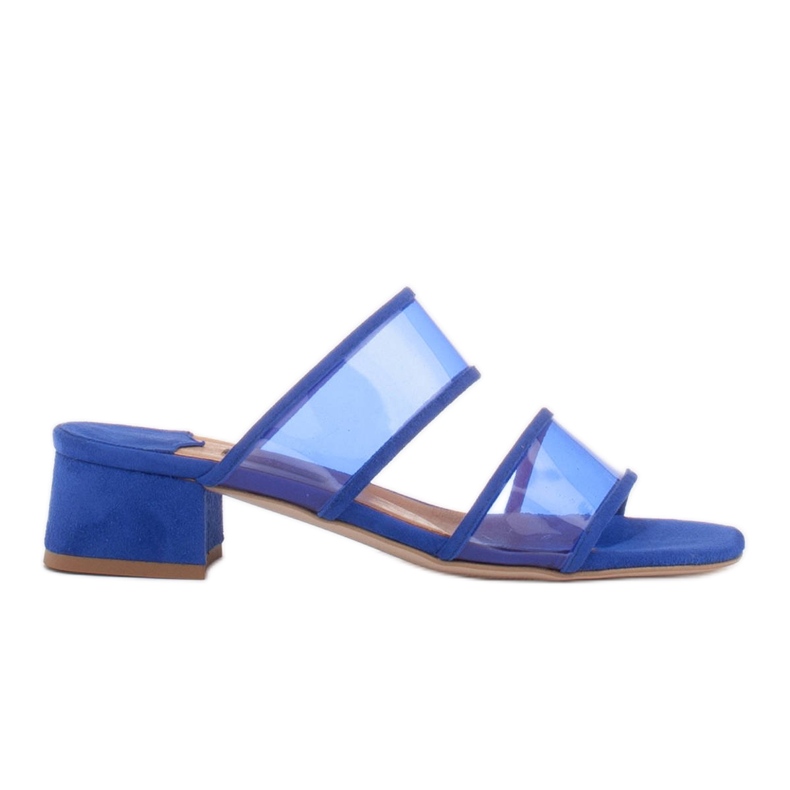 Marco Shoes Naisten tossut läpikuultavilla raidoilla punainen