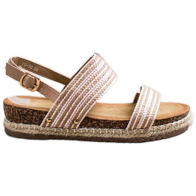 SHELOVET Mukavat sandaalit soljella ruskea vaaleanpunainen